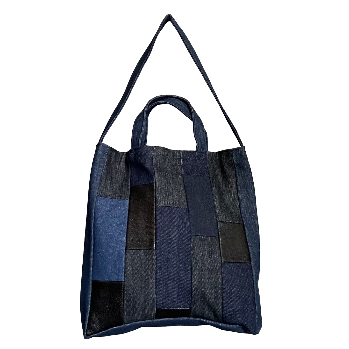 COLOR BLOCK TOTE MIXED MATERIAL