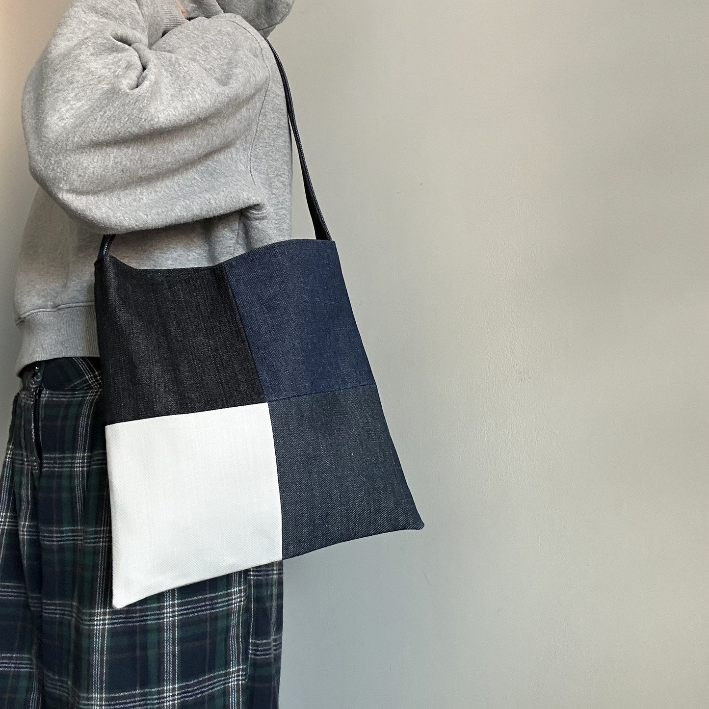 TWO FACED DENIM TOTE