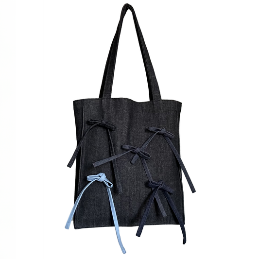 TOTE WITH MIXED COLOR BOWS