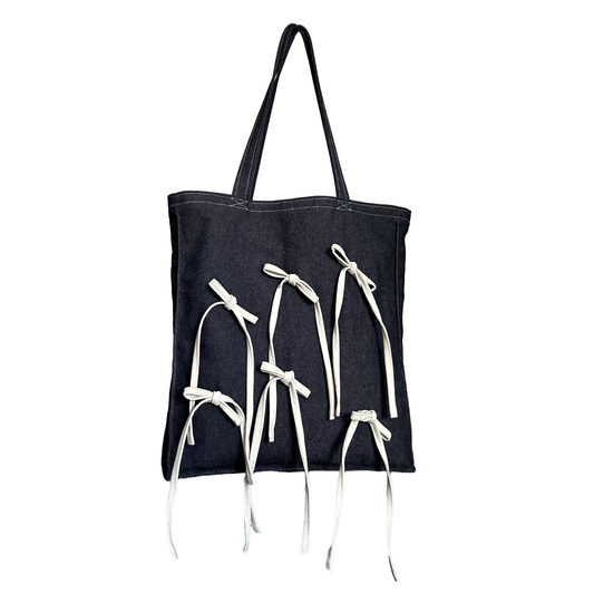 LARGE TOTE WITH CREAM BOWS